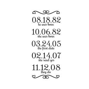 Love Story Personalized Dates Vinyl Decal