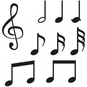 Set Of 9 Music Notes - Vinyl Decal