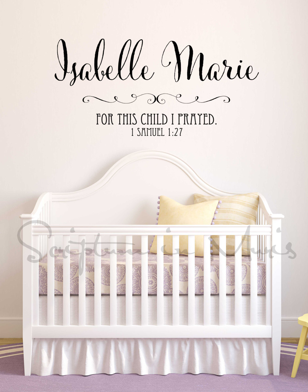 Personalized Nursery Baby Name With 1 Samuel 1 27 For This Child I Prayed Vinyl Decal On Luulla