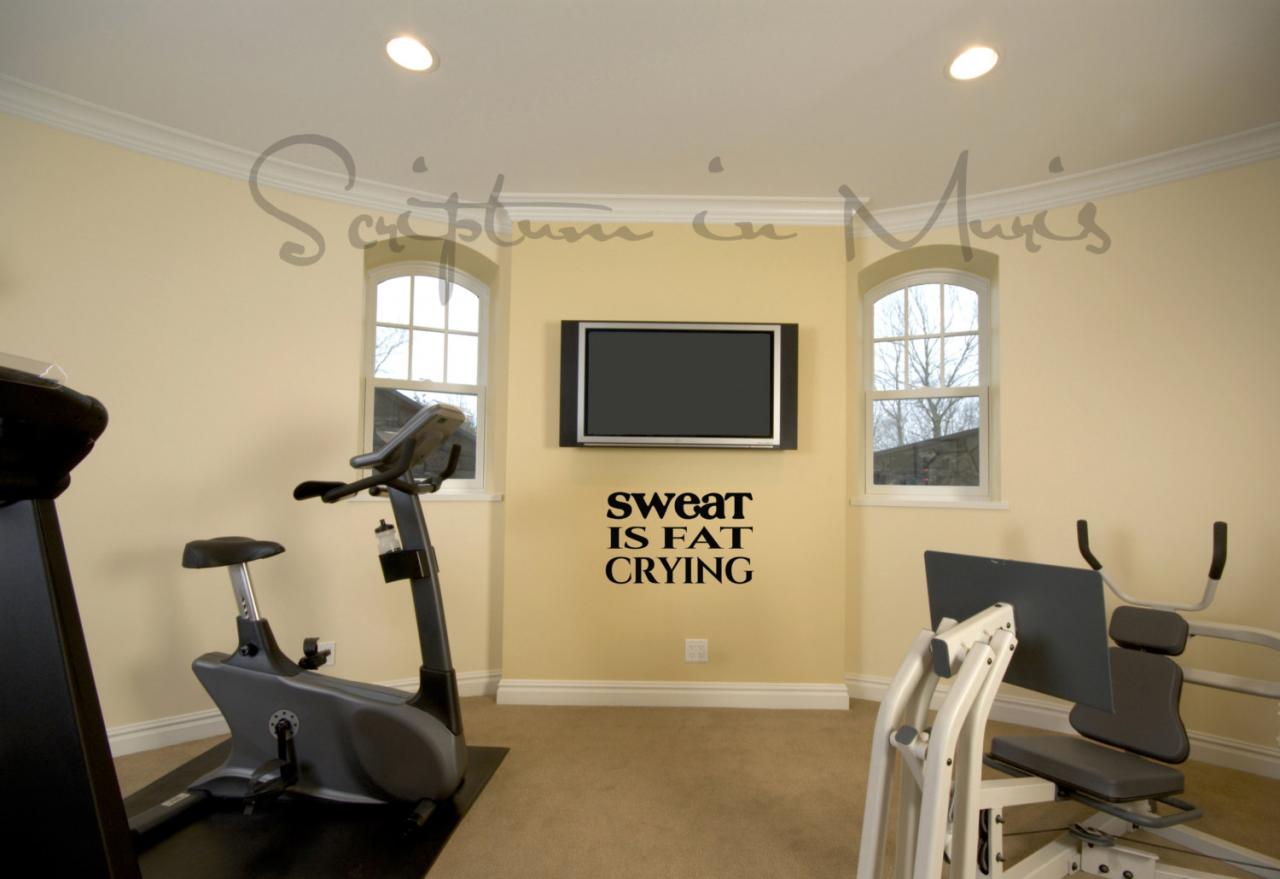 Sweat Is Fat Crying - Exercise Or Gym Room Vinyl Decal
