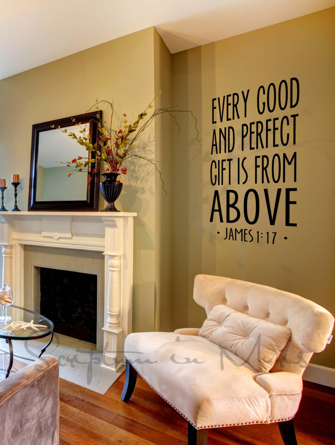 James 1:17 Every Good And Perfect Gift Is From Above Living Room Vinyl Decal