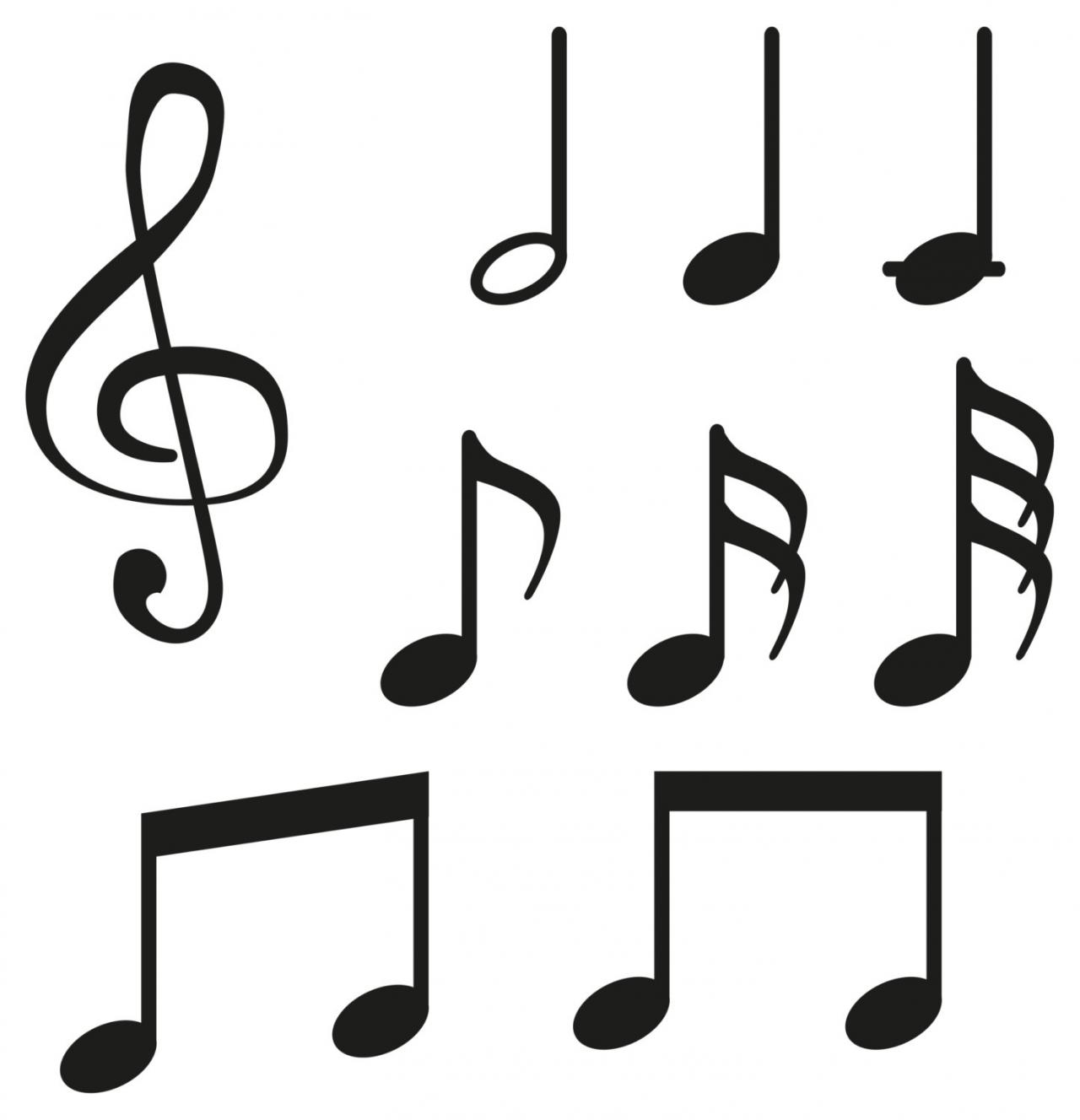 Set Of 9 Music Notes - Vinyl Decal