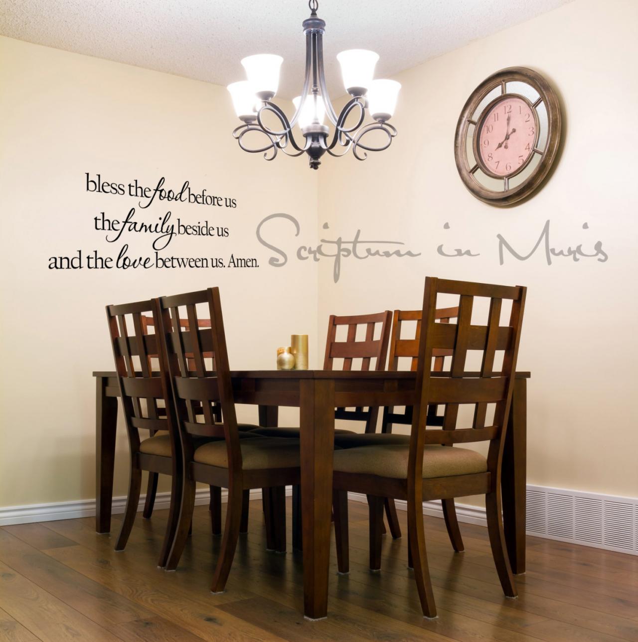 Bless The Food Before Us, The Family Beside Us, And The Love Between Us Dining Room Or Kitchen Decal - Custom
